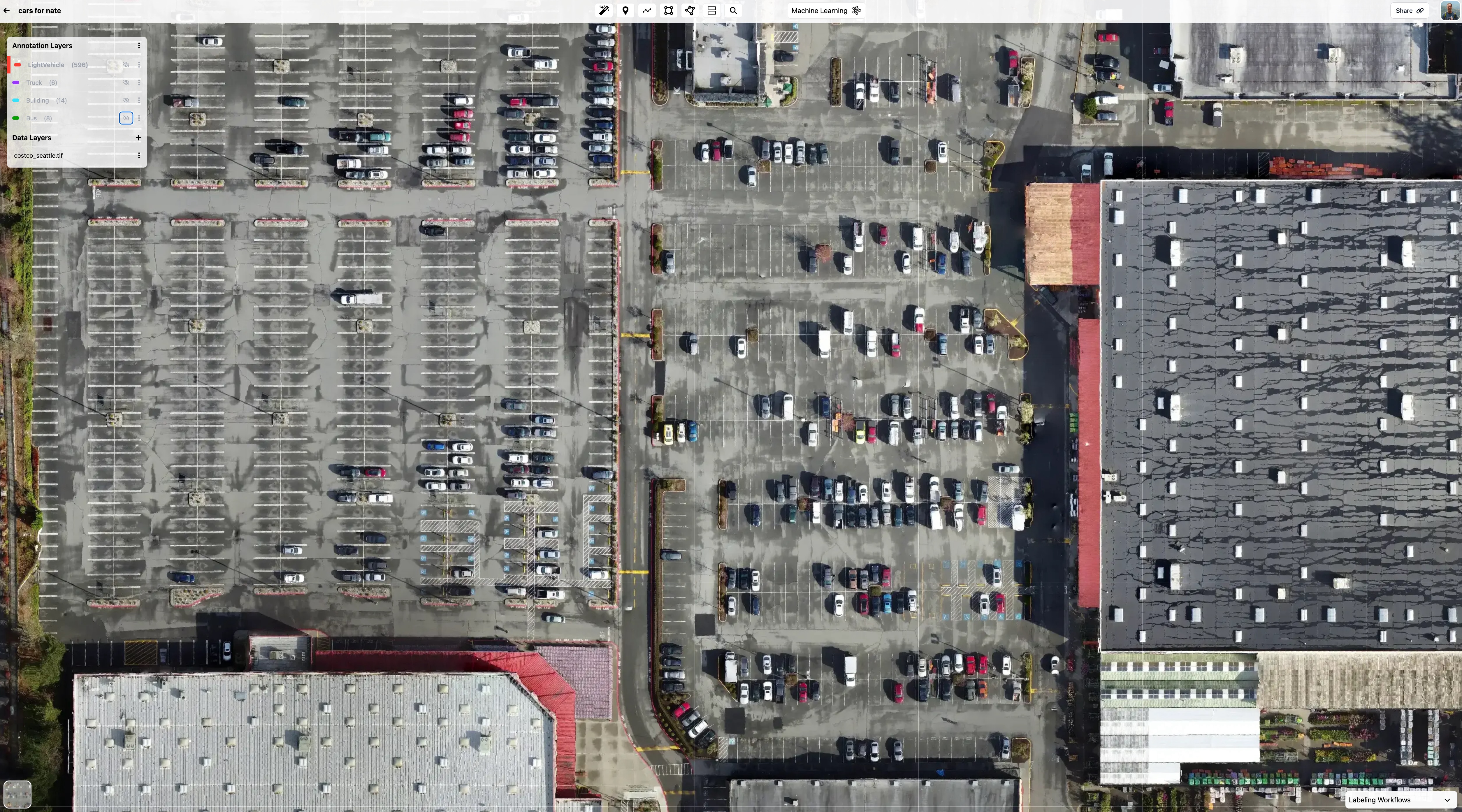 Raw Drone Image of Parking Lot